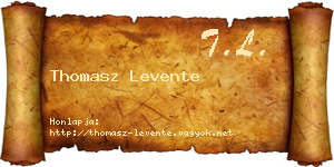 Thomasz Levente névjegykártya